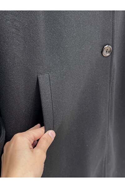 BENAHOLL Alisa Double Pocket Scarf Coat-En2200 Black