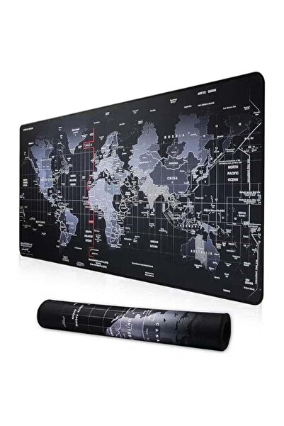 Promass لوحة ماوس للألعاب 90×40 سم، خريطة العالم، قاعدة مطاطية مضادة للانزلاق، حواف مخيطة