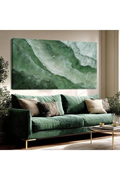 ALAYRA International Large Green Wall Art (60x120 cm) – Framed Modern Canvas ...