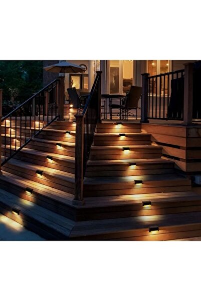 Fabrilux Set de 4 lumini LED solare de exterior pentru trepte și garduri, senzor automat, IP44, lumină caldă