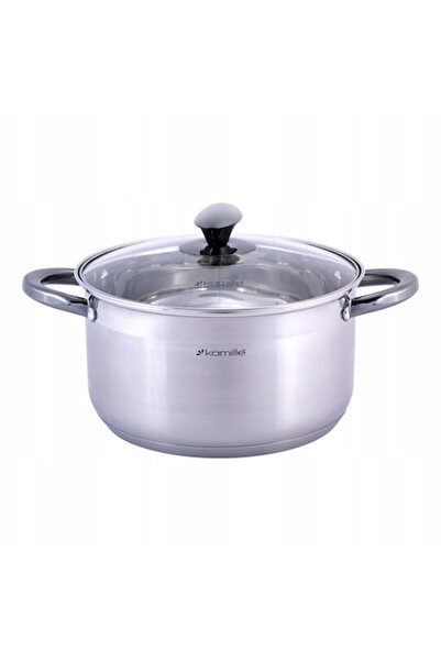 Kamille Oală din oțel inoxidabil 5,0 L cu capac de sticlă, Kamille, 24 cm, pe...