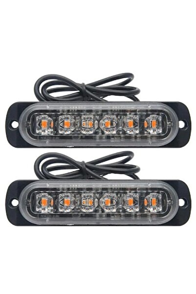 OEM Set de 2 lumini de avertizare galbene cu 6 LED-uri pentru camion și ATV, ...