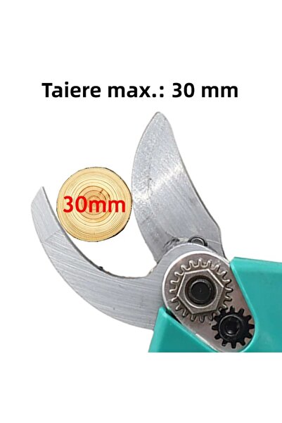 Fabrilux Rechargeable Cordless Pruning Shears 48V, 2 Batteries, 3-4h, Tungsten Blade, 500W, 30mm