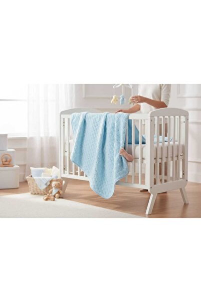 Story Baby Baklava Jacquard Welsoft Baby Blanket Blue 90 X 90 cm