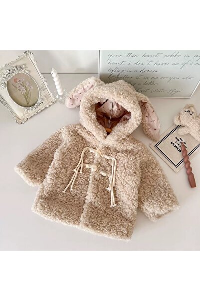 melisam.msg Bebek Kışlık Sevimli Tavşan Kulaklı Peluş Mont