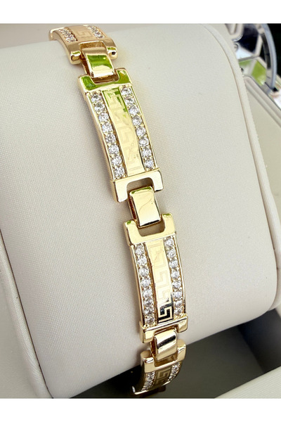 ATLASAKSESUARR Gold Steel Bracelet with Stones