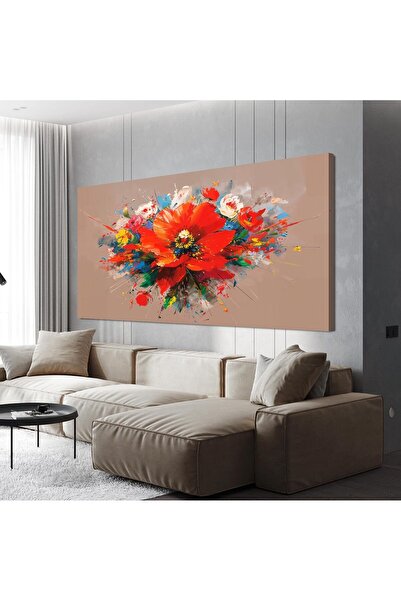 Emoda home Trove لوحة فنية جدارية نباتية ملونة (60×120 سم) – طباعة قماشية مؤط...