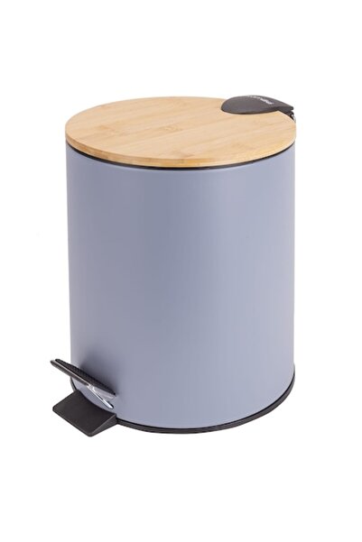 Kamille 5 L trash can, pedal, bamboo/stainless steel, tight-fitting lid