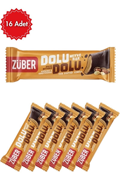 Züber Dolu Dolu Yer Fıstığı Ezmeli Meyve Bar 30 G x 16 Adet