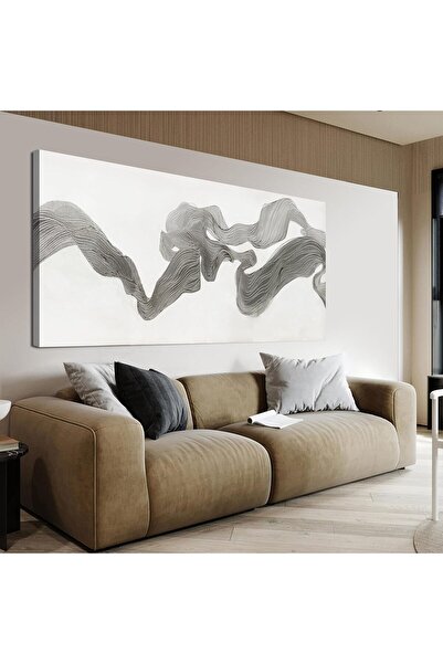 Emoda home Trove لوحة فنية جدارية تجريدية باللونين الرمادي والأبيض من ألايرا،...