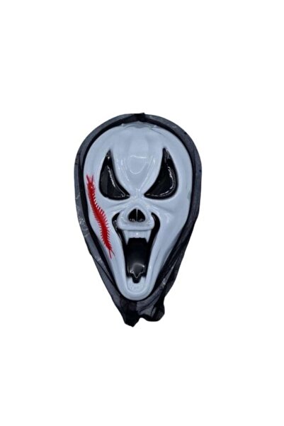 Fabrilux Halloween mask with ghost, red scar and black cloth