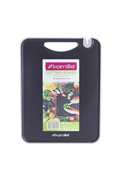 Kamille Anti-Slip Plastic Cutting Board, 29.5 x 22.3 x 0.8 cm, Black