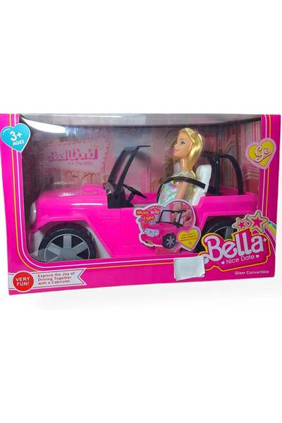 Bella Convertible Doll Playset - Stylish Pink Car with 12-inch Doll for Kids Ages 3+