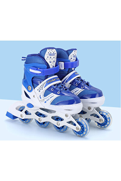 Krista Roller skates for children SR06AM, silicone wheels with lights, adjustable sizes 35-38, blue M