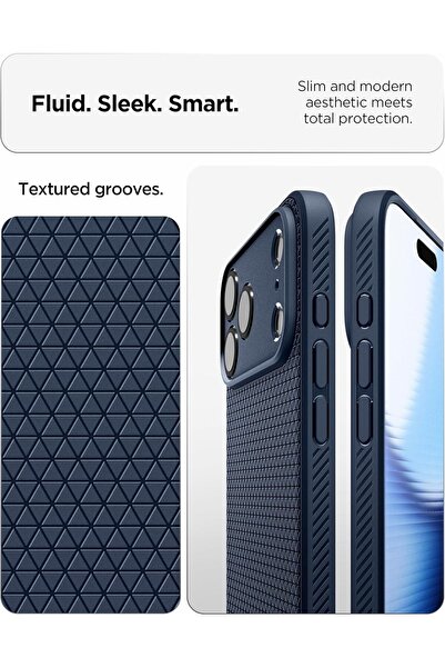 Spigen Liquid Air compatible with iPhone 17 Pro Max case cover (2025) - Navy Blue