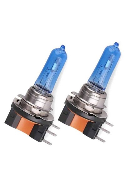 BZRSH Set de 2 becuri auto cu halogen H15 55W, aspect xenon, 12V, 5000K,