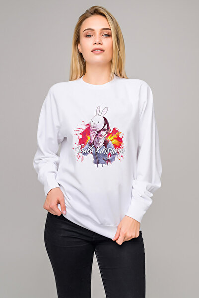 QIVI سترة أنمي طوكيو غول توكا كيريشيما مطبوع بيضاء محبوكة بأكمام طويلة