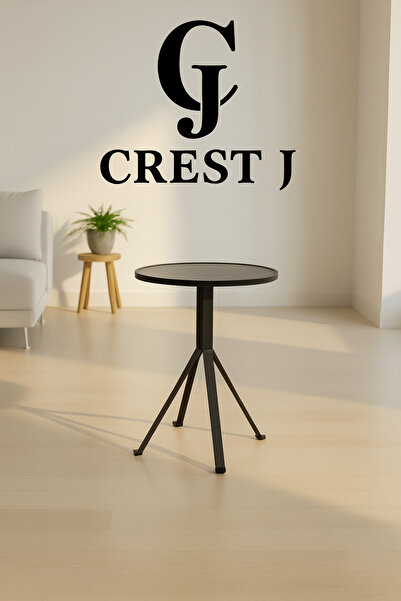 Crestj Round Coffee/Side Table 60 cm Diameter, Adjustable Height 75-76 cm