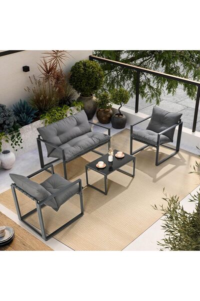 l'elefante 4-piece outdoor seating set for 4 people – iron frame