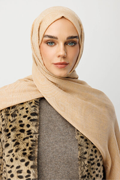 Mooncorn Mustard Rumi Pattern Wool Cashmere Shawl