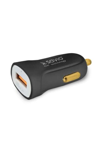 Savio Încărcător auto rapid Quick Charge 3.0, 12/24V, chipset Qualcomm, negru