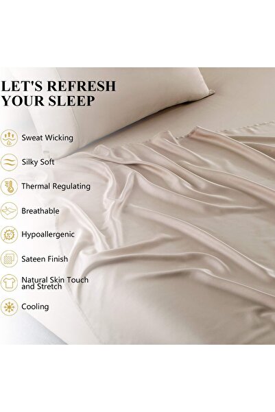 IBAMA 4-Piece Bamboo Fiber Bed Sheet Set - Queen