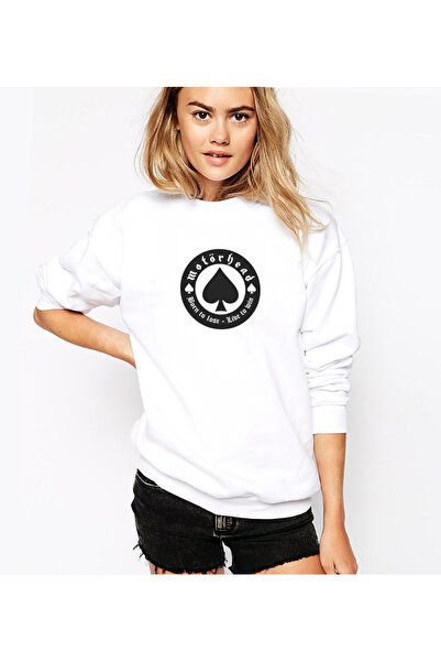 QIVI To Lose Motörhead Rock Music Printed White Women's Knitted Sweatshirt Lo...