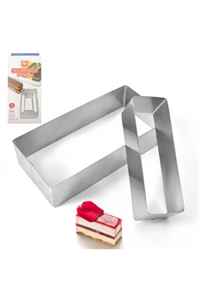 adhoreca Set de 2 forme dreptunghiulare din oțel inoxidabil pentru tăierea prăjiturilor și biscuiților