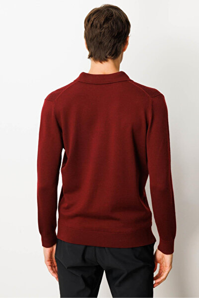 Desen Men's Polo Neck Front Diamond Pattern Knit Sweater 25KDSN25608