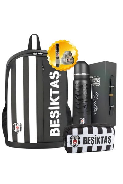Sports Taraftar Tayfa School Bag, Pencil Case - Premium Set with Thermos Flask Gift in a Special Box