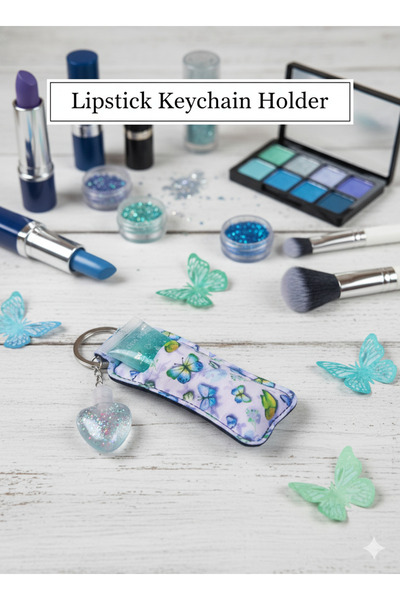 Bir حلقة مفاتيح أحمر الشفاه