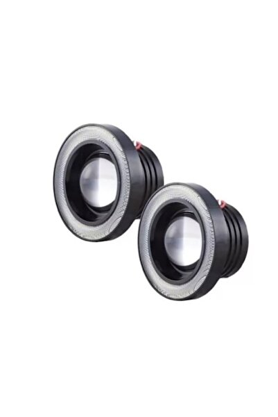 IPF Set de 2 proiectoare de ceață Angel Eyes de 76 mm cu lumină LED DRL albă