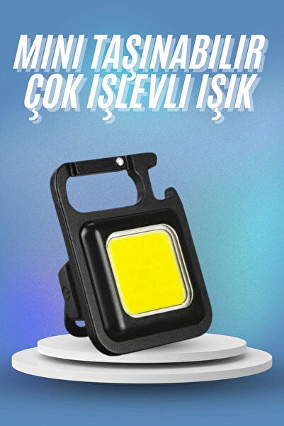 shopwave Işıldak USB Şarjlı Cep El Feneri Taşınabilir Mini Led Işık Çok Fonks...