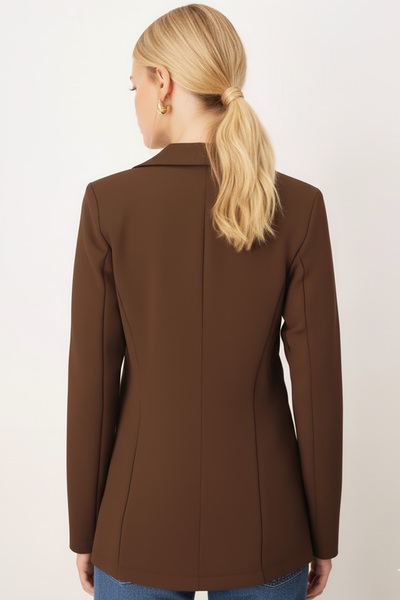 armonika Γυναικείο Μπουφάν με κουμπιά σε σκούρο χακί ARM-20K001151