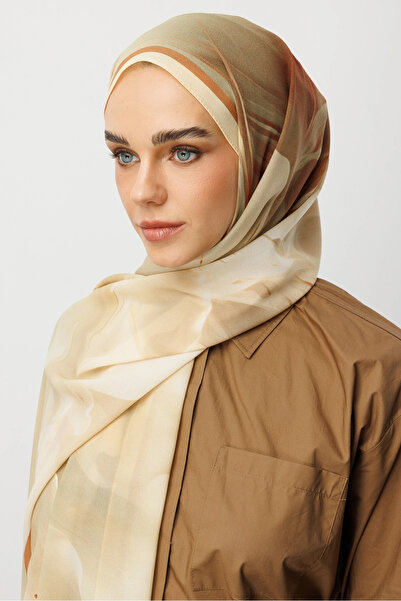 Mooncorn Khaki Pure Pattern Hebei Silk Shawl