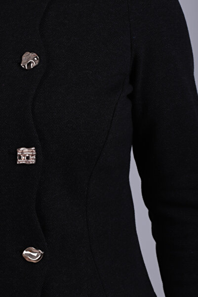 armonika Γυναικείο ασύμμετρο μπουφάν με κουμπιά που κλείνει στο σώμα ARM-26K001050