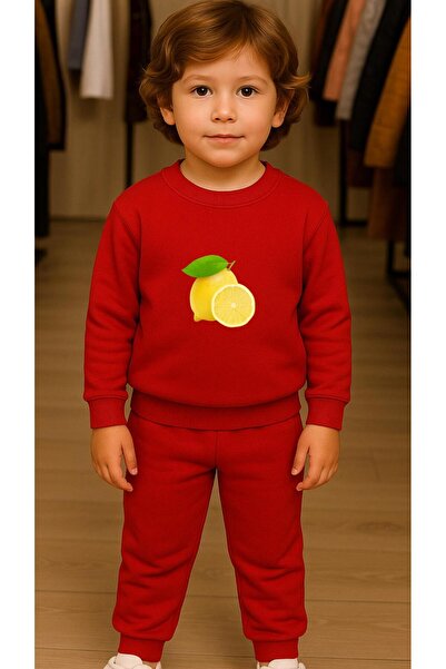 playwear Παιδικό Φούτερ Σετ με στάμπα ΛΕΜΟΝΙ για Κορίτσια και Αγόρια, με λαιμ...