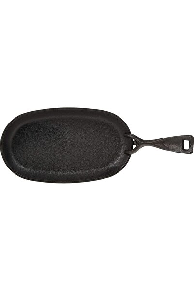 RAJ Small Oval Sizzler Tray with Holder 24×14 cm, Black - COST01, Iron