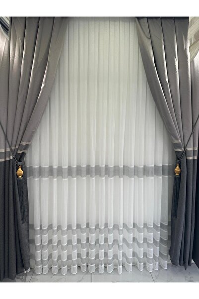 Beautiful TÜL PERDE BAMBU DESENLİ 1/3 SIK PİLELİ KIRIŞMAZ ÜTÜ İSTEMEZ YENİ SE...