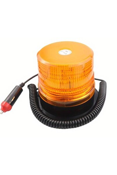 BZRSH 24 LED Car Beacon, 12V with Magnetic Mount, Yellow Light,