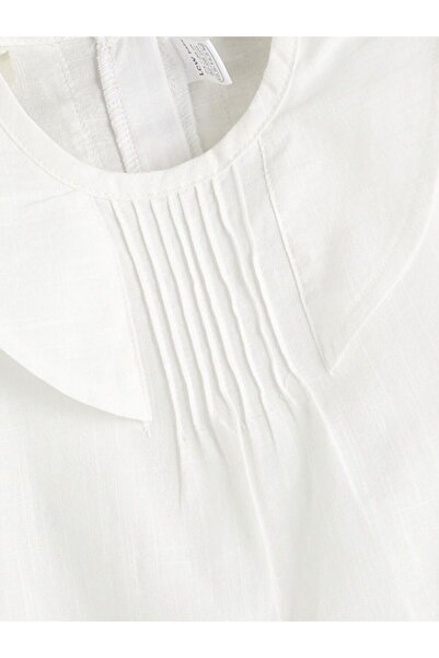 LC Waikiki Lcw Baby Ruffled Collar Baby Girl Blouse and Jean Shorts 2Pcs