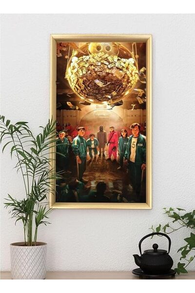 Generic Squid Game Digital Printed Wall Poster with Frame, 40x55 cm - Clevercraft Homes