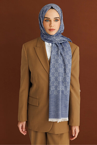 Mooncorn Μπλε του ουρανού μάλλινο μεταξωτό σάλι