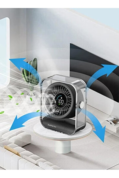 Denx مروحة مكتب، مروحة محمولة قابلة لإعادة الشحن، مروحة قوية لتدفق الهواء