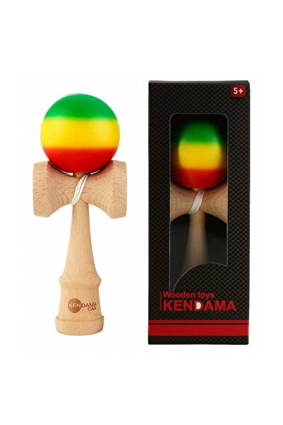 Kendama Profesionala USA Multicolor, 18 cm, cupe mari, Plus ata de rezerva, 7...