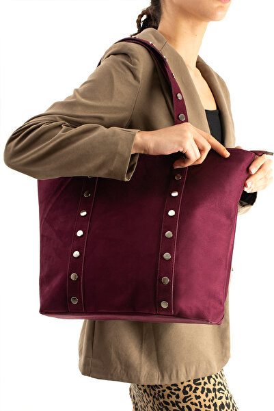 Night Alessia Model Suede Women's Hand and Shoulder Bag