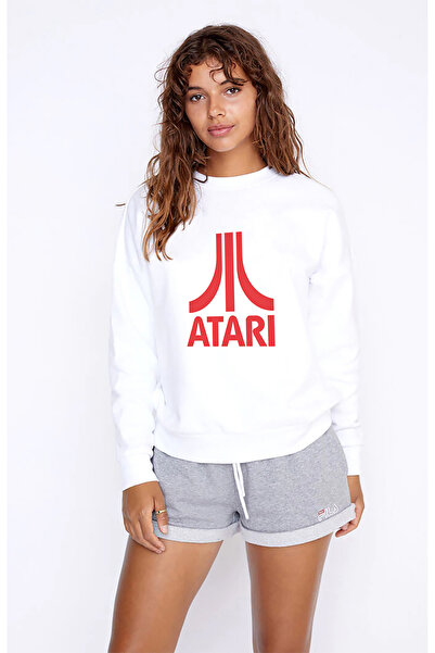 QIVI Assassin's Creed Printed White Women's Knitted Sweatshirt Long Sleeve
