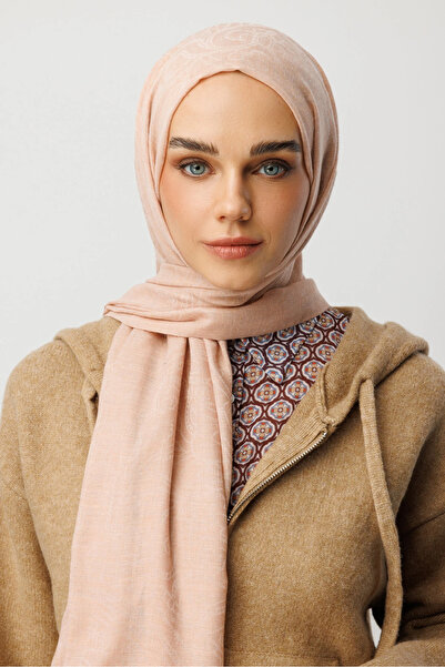 Mooncorn Powder Rumi Pattern Wool Cashmere Shawl