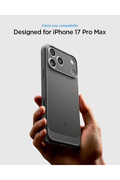 Spigen Rugged Armor MagFit designed for iPhone 17 Pro MAX case (2025) [MagSafe compatible] - Gray