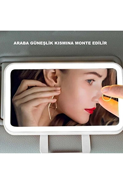 Renvox Şarjlı Araç Güneşlik Makyaj Aynası-Dokunmatik LED Işıklı-3 Mod + Ayarl...